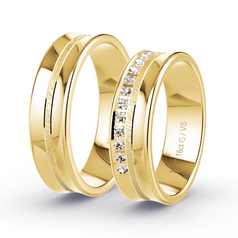 Trauringe Gelbgold - 0.195 ct. Diamanten - Modell N°1630 Trauringe Gelbgold - 0.195 ct. Diamanten - Modell N°1630