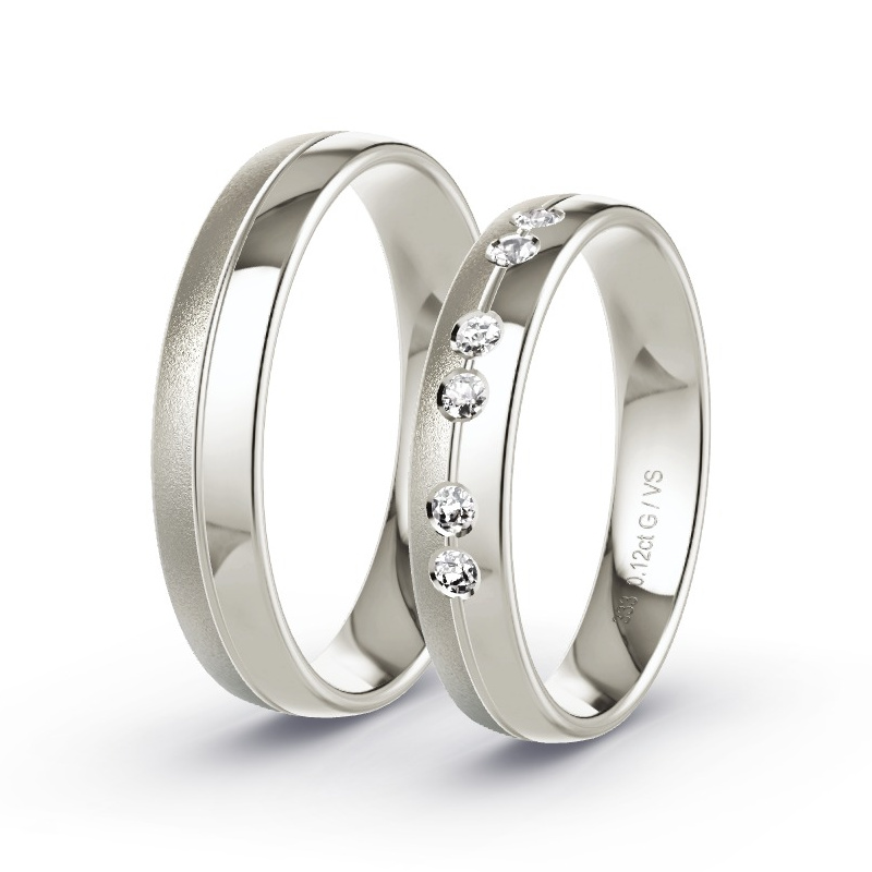 Trauringe Graugold - 0.12 ct. Diamanten - Modell N°1631 Trauringe Graugold - 0.12 ct. Diamanten - Modell N°1631