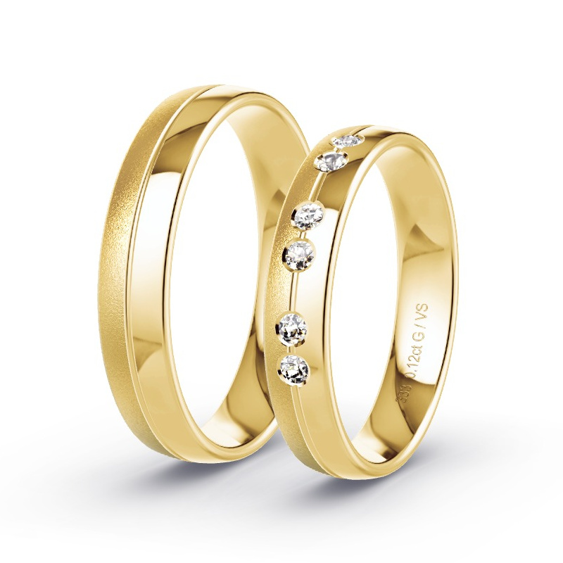 Trauringe Gelbgold - 0.12 ct. Diamanten - Modell N°1631 Trauringe Gelbgold - 0.12 ct. Diamanten - Modell N°1631