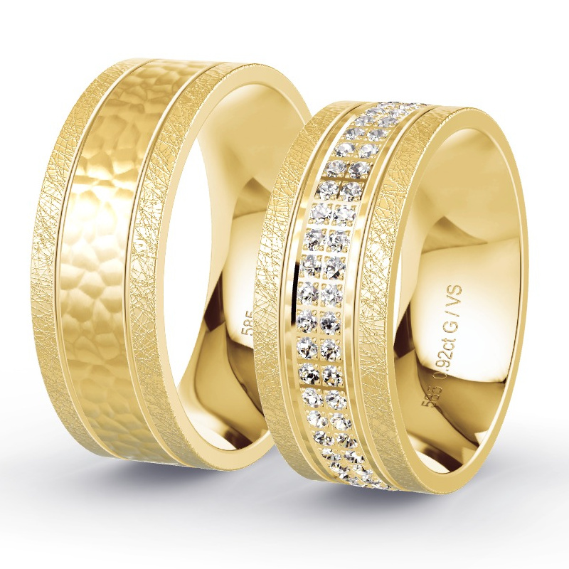 Trauringe Gelbgold - 0.92 ct. Diamanten - Modell N°1636 Trauringe Gelbgold - 0.92 ct. Diamanten - Modell N°1636