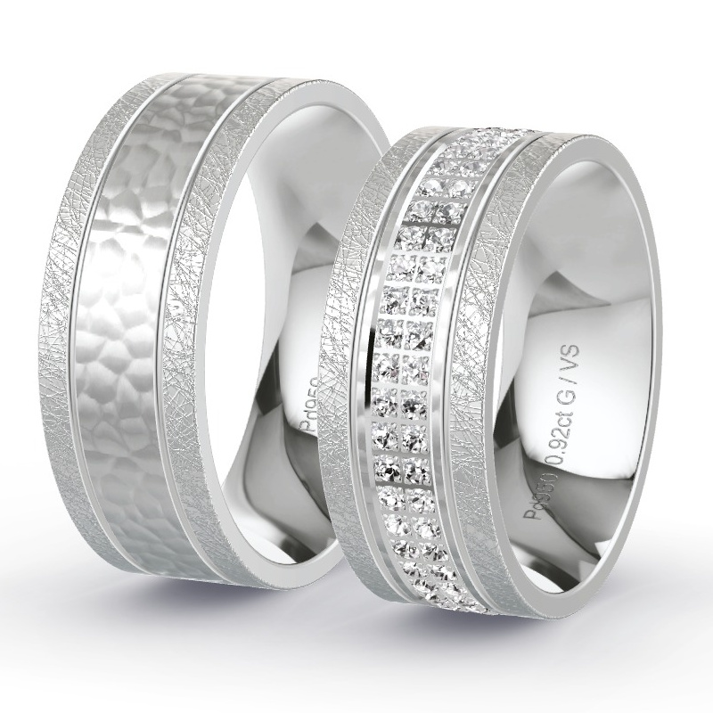 Trauringe Palladium - 0.92 ct. Diamanten - Modell N°1636 Trauringe Palladium - 0.92 ct. Diamanten - Modell N°1636