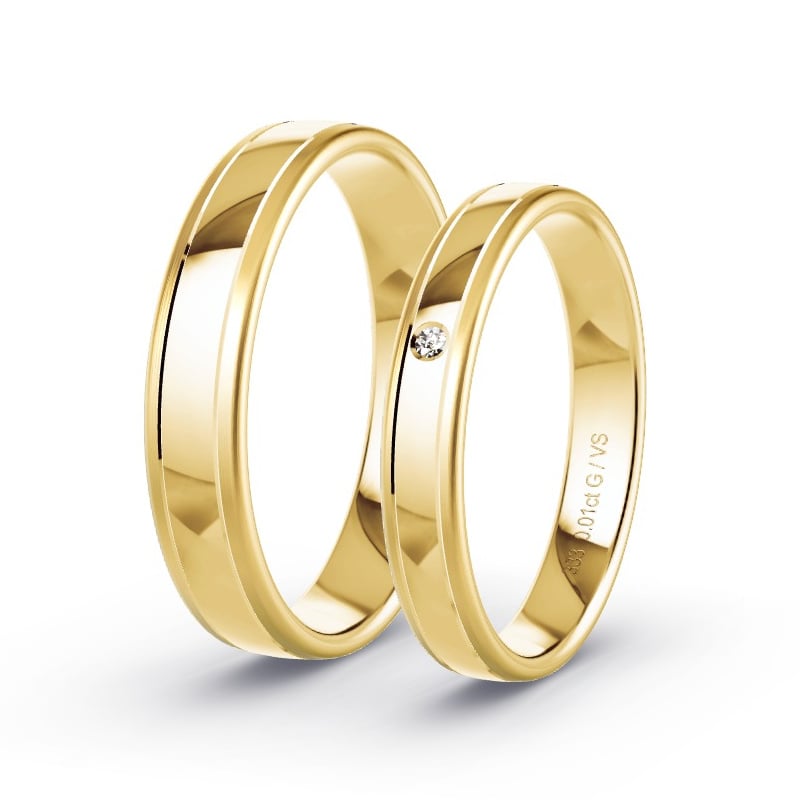Trauringe Gelbgold - 0.01 ct. Diamanten - Modell N°1641 Trauringe Gelbgold - 0.01 ct. Diamanten - Modell N°1641