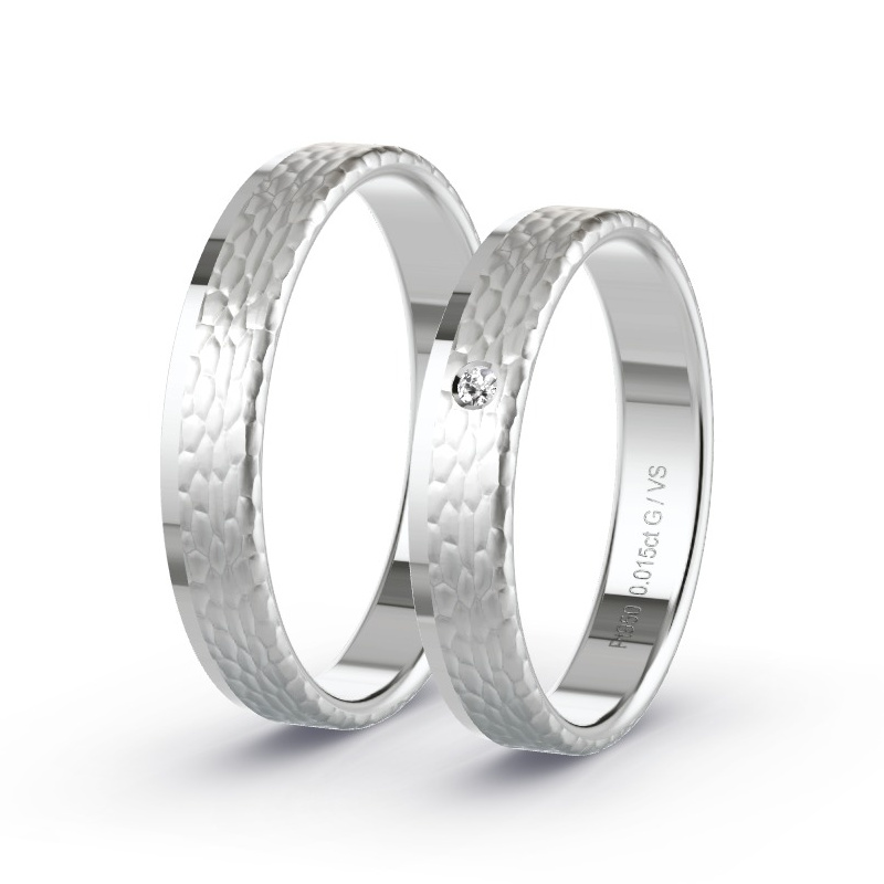 Trauringe Platin - 0.015 ct. Diamanten - Modell N°1643 Trauringe Platin - 0.015 ct. Diamanten - Modell N°1643