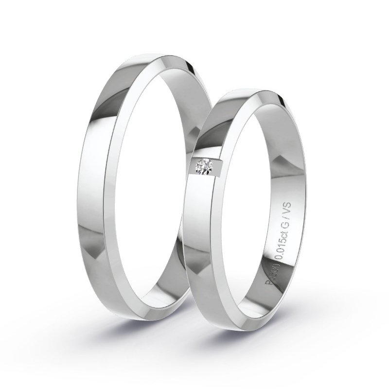 Trauringe Palladium - 0.015 ct. Diamanten - Modell N°1644 Trauringe Palladium - 0.015 ct. Diamanten - Modell N°1644