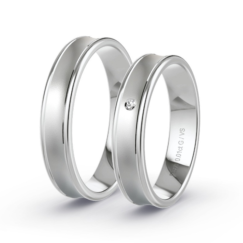 Trauringe Platin - 0.015 ct. Diamanten - Modell N°1645 Trauringe Platin - 0.015 ct. Diamanten - Modell N°1645