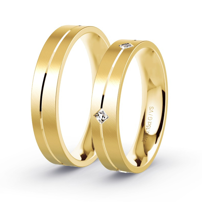 Trauringe Gelbgold - 0.15 ct. Diamanten - Modell N°1648 Trauringe Gelbgold - 0.15 ct. Diamanten - Modell N°1648