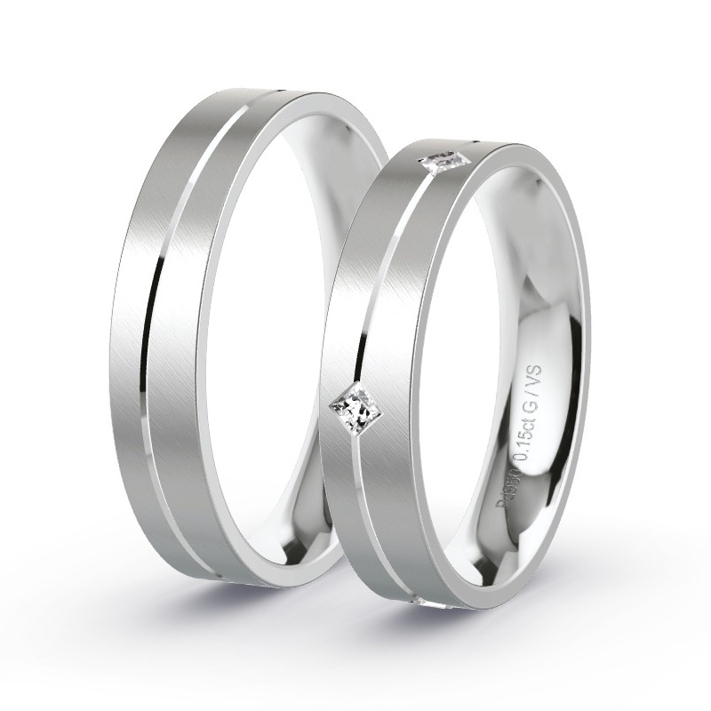 Trauringe Palladium - 0.15 ct. Diamanten - Modell N°1648 Trauringe Palladium - 0.15 ct. Diamanten - Modell N°1648