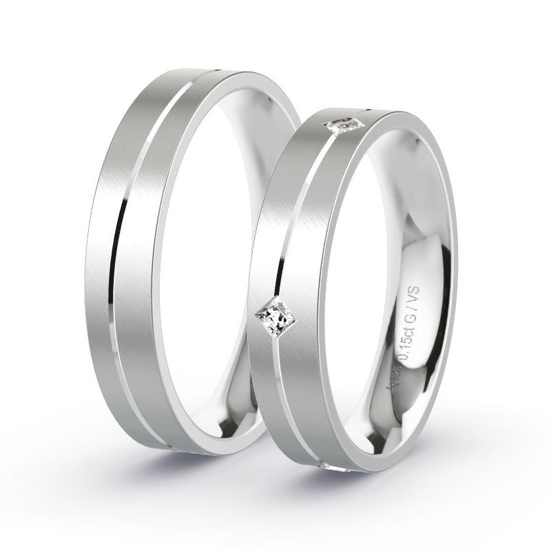 Trauringe Silber - 0.15 ct. Diamanten - Modell N°1648 Trauringe Silber - 0.15 ct. Diamanten - Modell N°1648