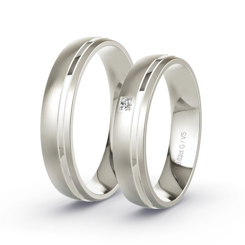 Trauringe Graugold - 0.02 ct. Diamanten - Modell N°1650 Trauringe Graugold - 0.02 ct. Diamanten - Modell N°1650