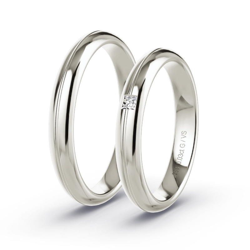 Trauringe Graugold - 0.03 ct. Diamanten - Modell N°1651 Trauringe Graugold - 0.03 ct. Diamanten - Modell N°1651