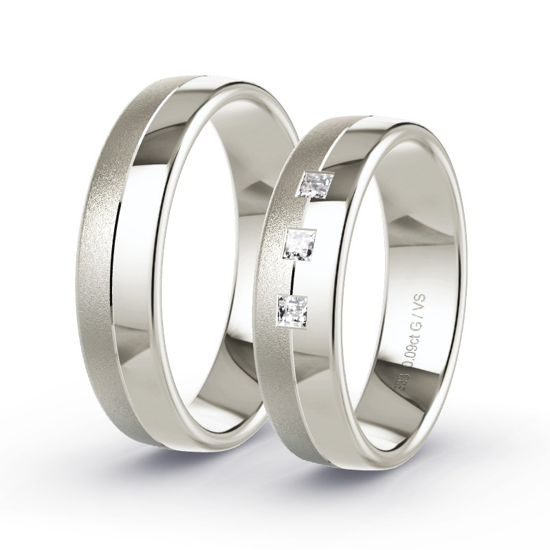 Trauringe Graugold - 0.09 ct. Diamanten - Modell N°1655 Trauringe Graugold - 0.09 ct. Diamanten - Modell N°1655