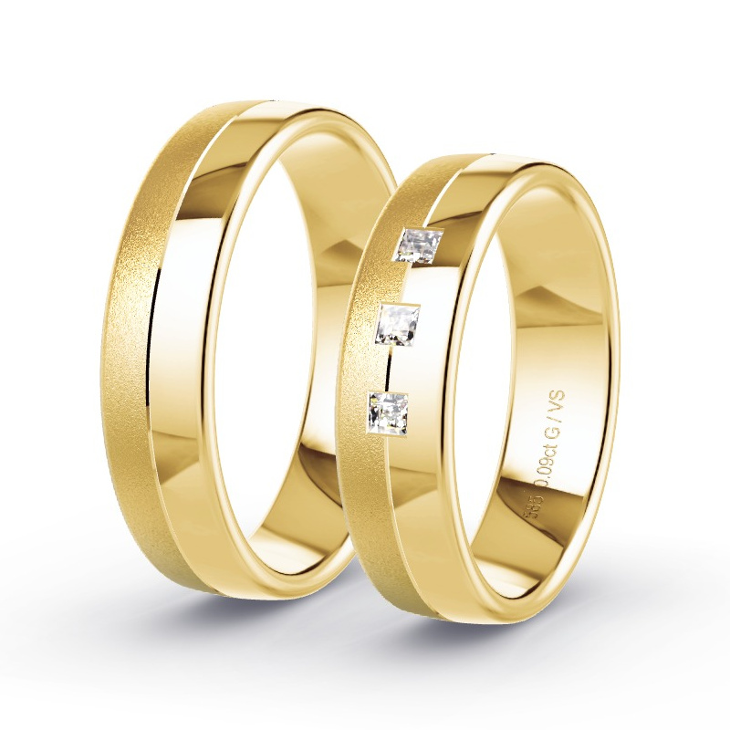 Trauringe Gelbgold - 0.09 ct. Diamanten - Modell N°1655 Trauringe Gelbgold - 0.09 ct. Diamanten - Modell N°1655