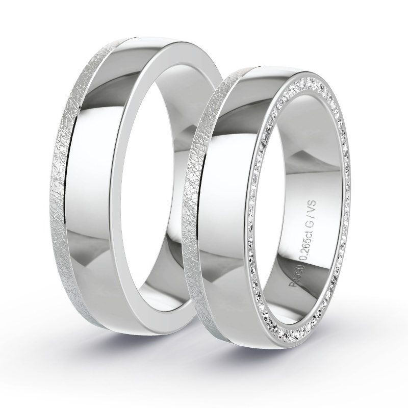 Trauringe Palladium - 0.265 ct. Diamanten - Modell N°1658 Trauringe Palladium - 0.265 ct. Diamanten - Modell N°1658