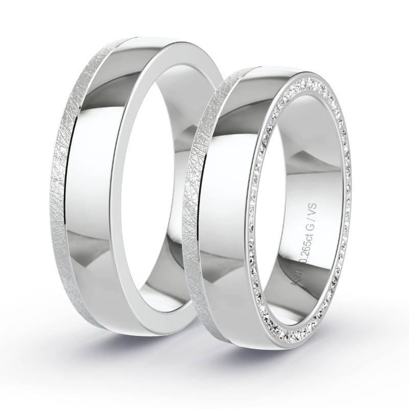 Trauringe Silber - 0.265 ct. Diamanten - Modell N°1658 Trauringe Silber - 0.265 ct. Diamanten - Modell N°1658