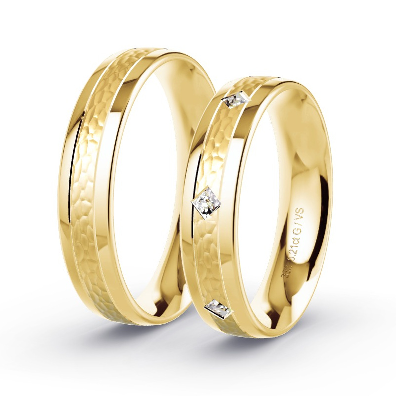 Trauringe Gelbgold - 0.21 ct. Diamanten - Modell N°1661 Trauringe Gelbgold - 0.21 ct. Diamanten - Modell N°1661
