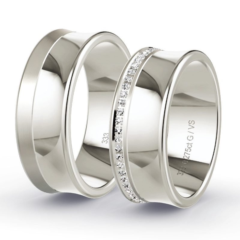 Trauringe Graugold - 0.28 ct. Diamanten - Modell N°1666 Trauringe Graugold - 0.28 ct. Diamanten - Modell N°1666