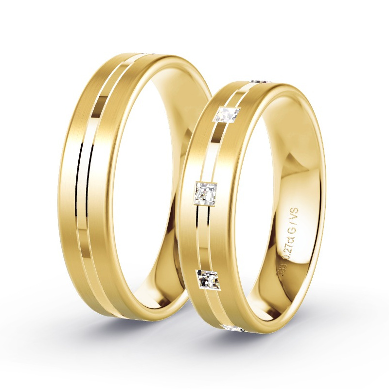 Trauringe Gelbgold - 0.27 ct. Diamanten - Modell N°1667 Trauringe Gelbgold - 0.27 ct. Diamanten - Modell N°1667