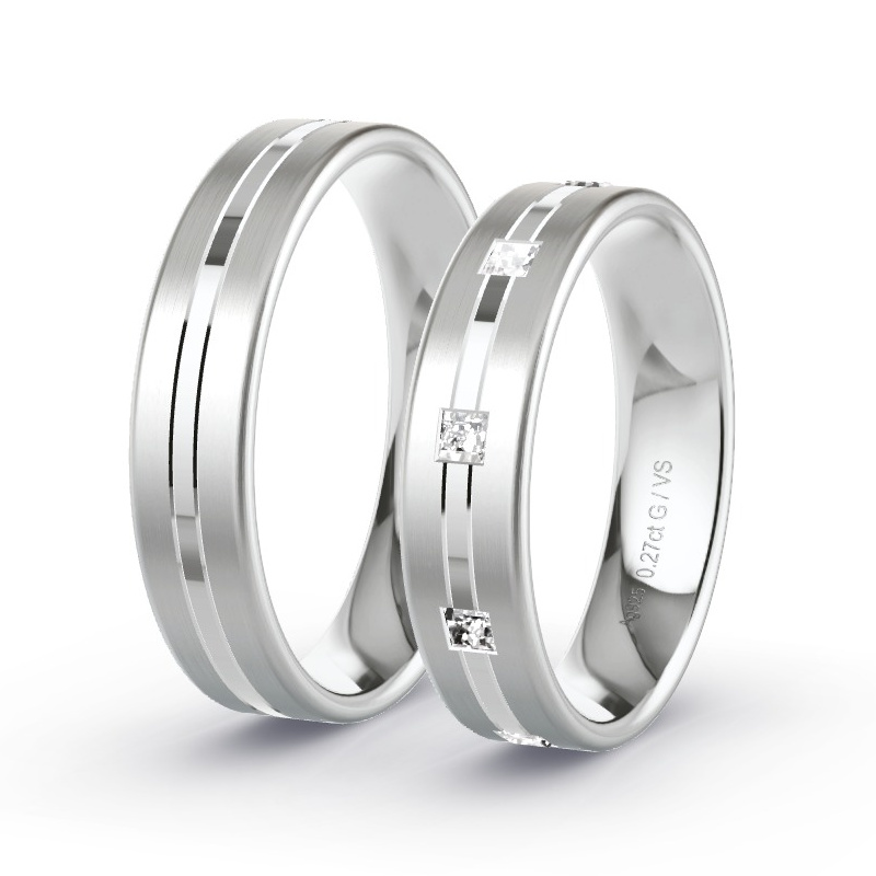 Trauringe Silber - 0.27 ct. Diamanten - Modell N°1667 Trauringe Silber - 0.27 ct. Diamanten - Modell N°1667