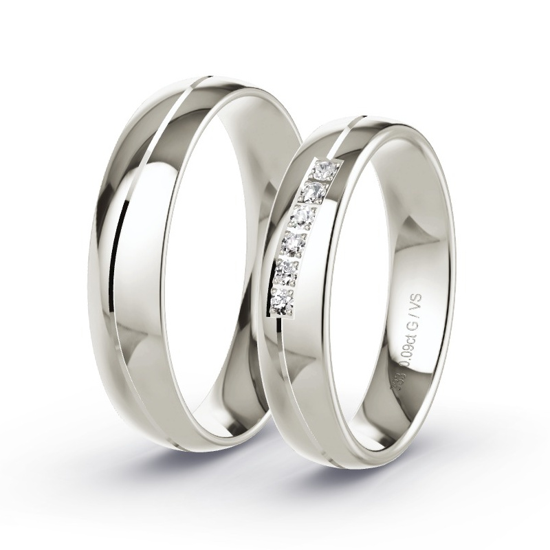 Trauringe Graugold - 0.09 ct. Diamanten - Modell N°1668 Trauringe Graugold - 0.09 ct. Diamanten - Modell N°1668