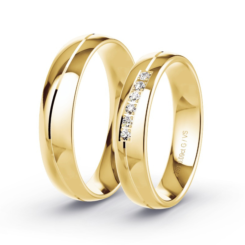 Trauringe Gelbgold - 0.09 ct. Diamanten - Modell N°1668 Trauringe Gelbgold - 0.09 ct. Diamanten - Modell N°1668