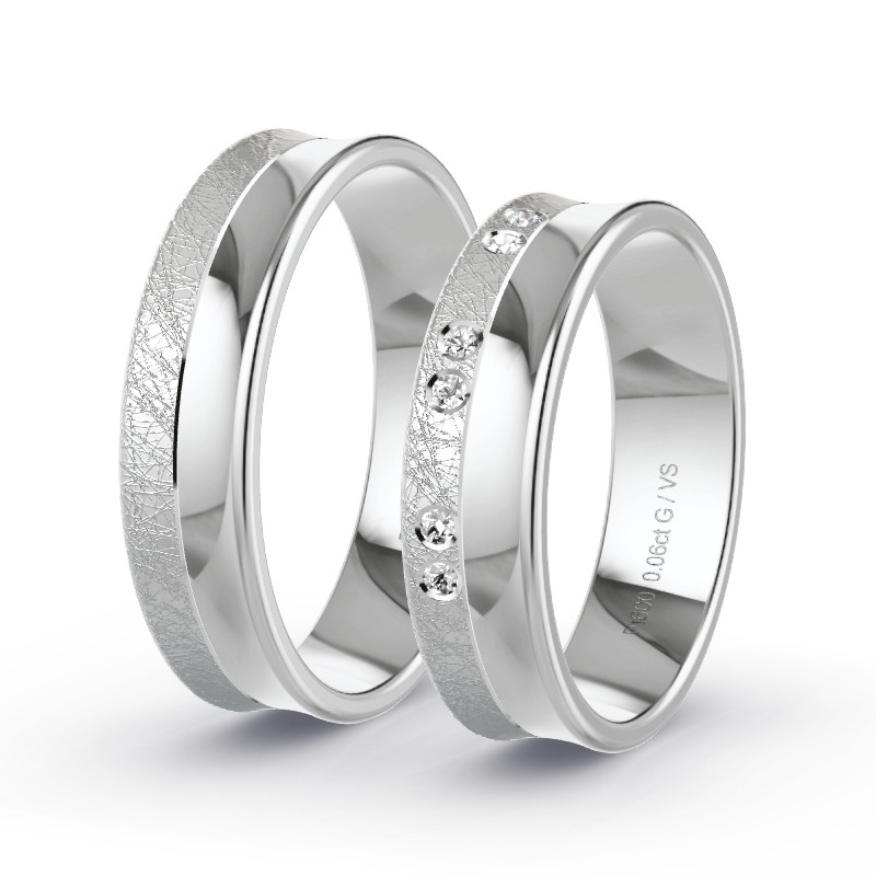 Trauringe Platin - 0.06 ct. Diamanten - Modell N°1671 Trauringe Platin - 0.06 ct. Diamanten - Modell N°1671