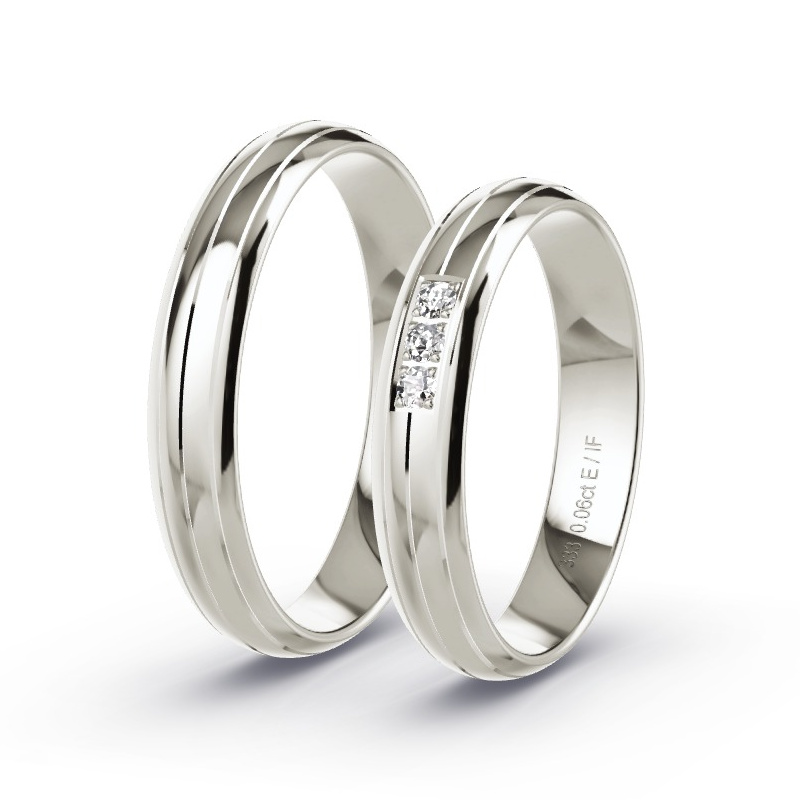 Trauringe Graugold - 0.09 ct. Diamanten - Modell N°1674 Trauringe Graugold - 0.09 ct. Diamanten - Modell N°1674