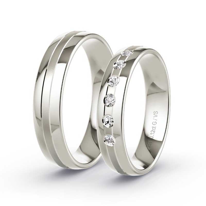 Trauringe Graugold - 0.12 ct. Diamanten - Modell N°1675 Trauringe Graugold - 0.12 ct. Diamanten - Modell N°1675
