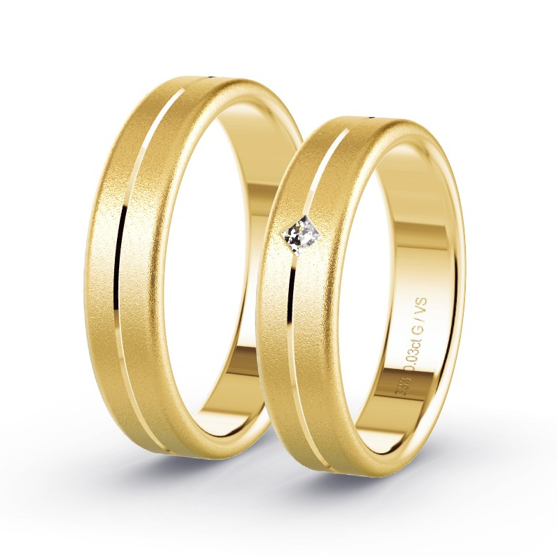 Trauringe Gelbgold - 0.03 ct. Diamanten - Modell N°1677 Trauringe Gelbgold - 0.03 ct. Diamanten - Modell N°1677