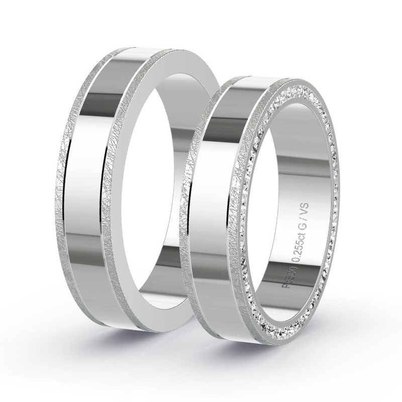 Trauringe Palladium - 0.255 ct. Diamanten - Modell N°1678 Trauringe Palladium - 0.255 ct. Diamanten - Modell N°1678