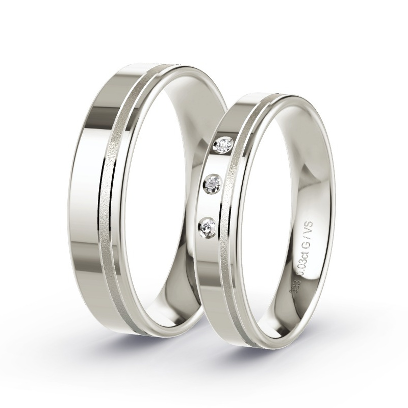 Trauringe Graugold - 0.03 ct. Diamanten - Modell N°1681 Trauringe Graugold - 0.03 ct. Diamanten - Modell N°1681