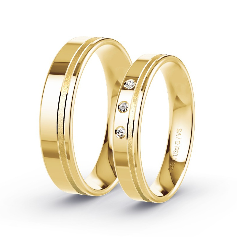 Trauringe Gelbgold - 0.03 ct. Diamanten - Modell N°1681 Trauringe Gelbgold - 0.03 ct. Diamanten - Modell N°1681
