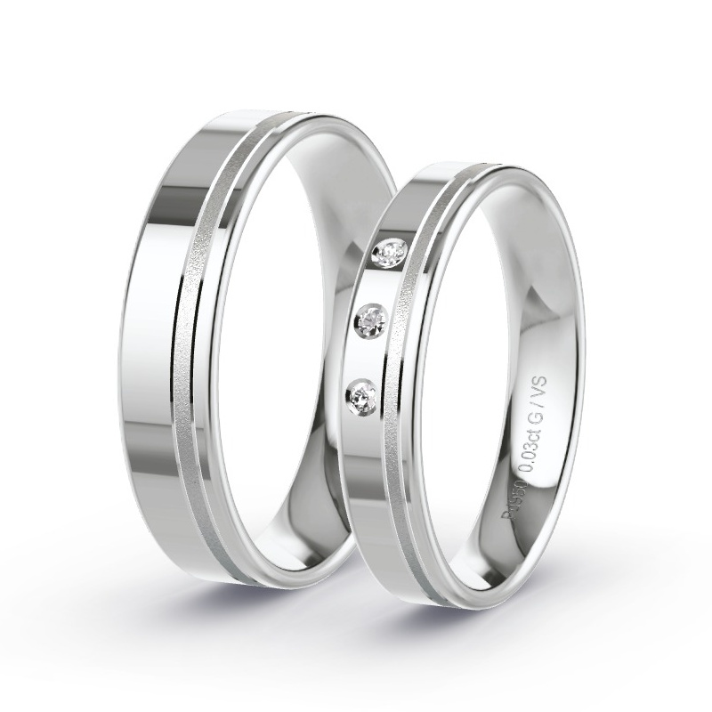 Trauringe Palladium - 0.03 ct. Diamanten - Modell N°1681 Trauringe Palladium - 0.03 ct. Diamanten - Modell N°1681