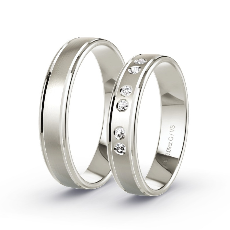 Trauringe Graugold - 0.09 ct. Diamanten - Modell N°1685 Trauringe Graugold - 0.09 ct. Diamanten - Modell N°1685