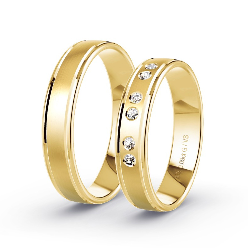 Trauringe Gelbgold - 0.09 ct. Diamanten - Modell N°1685 Trauringe Gelbgold - 0.09 ct. Diamanten - Modell N°1685