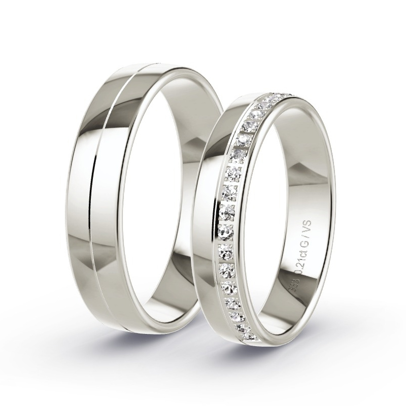 Trauringe Graugold - 0.21 ct. Diamanten - Modell N°1690 Trauringe Graugold - 0.21 ct. Diamanten - Modell N°1690
