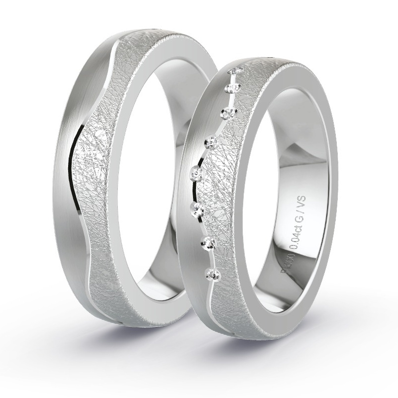 Trauringe Platin - 0.04 ct. Diamanten - Modell N°1691 Trauringe Platin - 0.04 ct. Diamanten - Modell N°1691