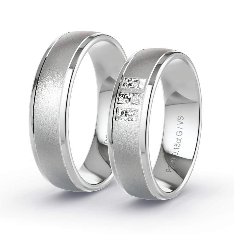 Trauringe Platin - 0.15 ct. Diamanten - Modell N°1695 Trauringe Platin - 0.15 ct. Diamanten - Modell N°1695
