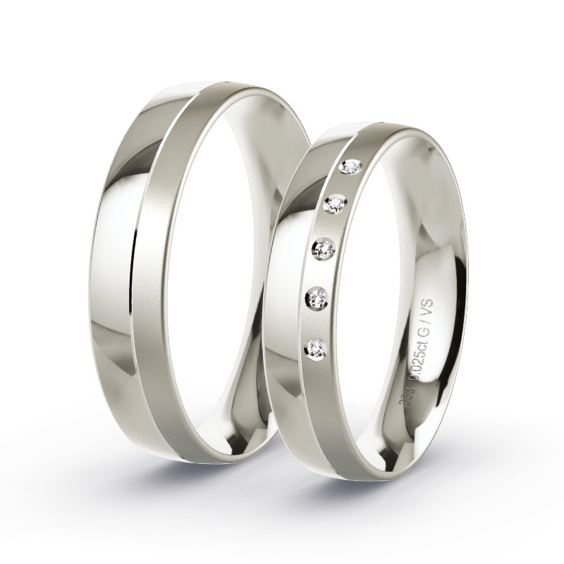 Trauringe Graugold - 0.025 ct. Diamanten - Modell N°1698 Trauringe Graugold - 0.025 ct. Diamanten - Modell N°1698
