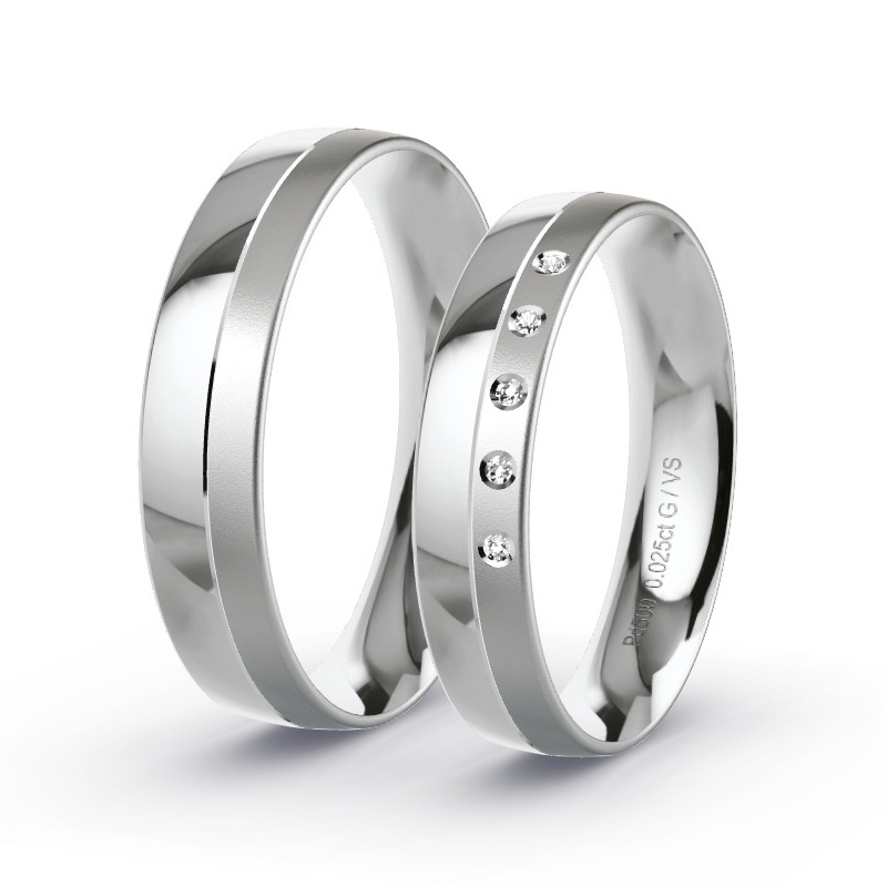 Trauringe Palladium - 0.025 ct. Diamanten - Modell N°1698 Trauringe Palladium - 0.025 ct. Diamanten - Modell N°1698