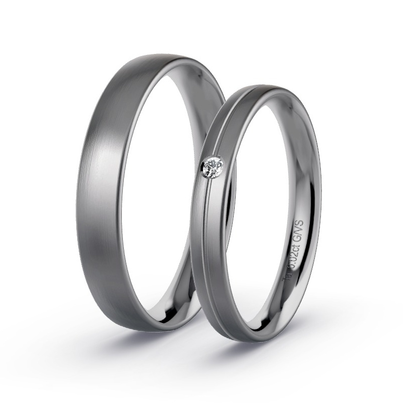 Trauringe Tantal - 0.02 ct. Diamanten - Modell N°1705 Trauringe Tantal - 0.02 ct. Diamanten - Modell N°1705