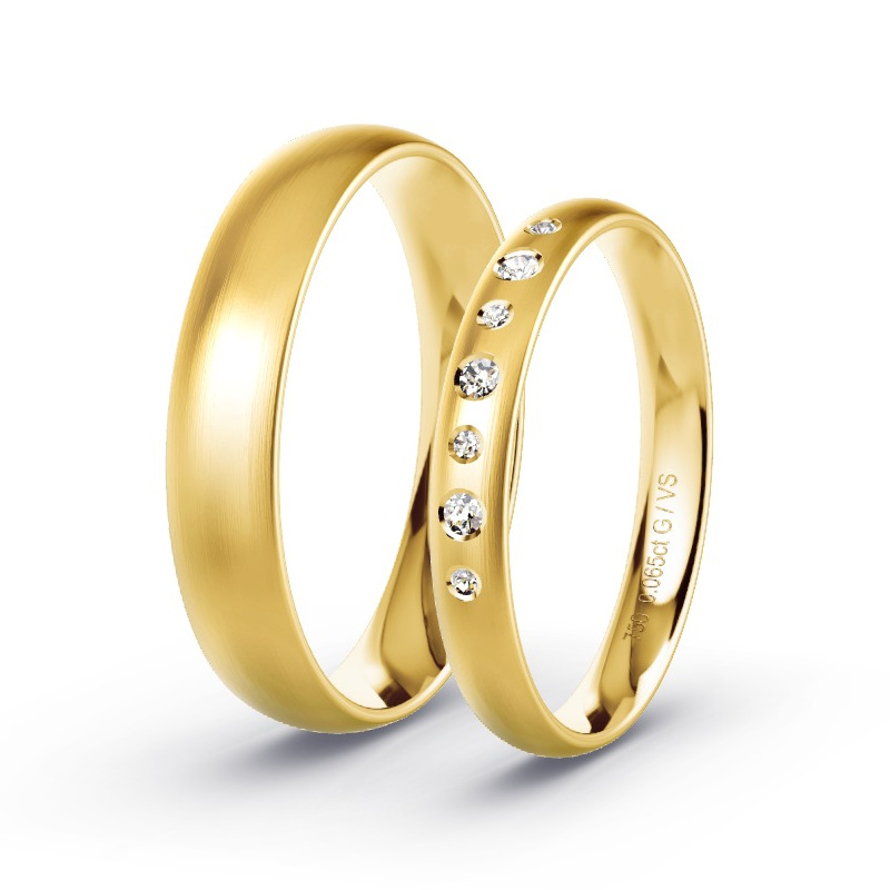 Trauringe Gelbgold - 0.065 ct. Diamanten - Modell N°1710 Trauringe Gelbgold - 0.065 ct. Diamanten - Modell N°1710