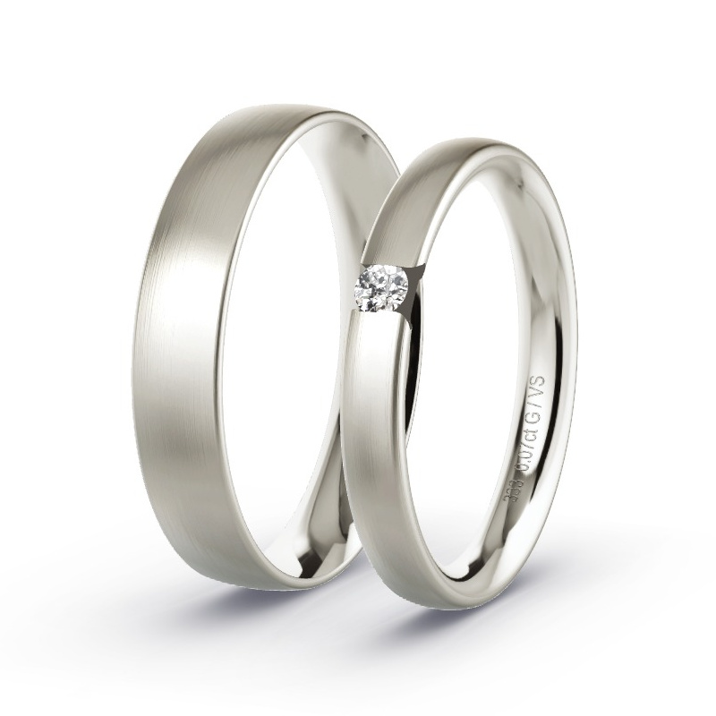 Trauringe Graugold - 0.07 ct. Diamanten - Modell N°1715 Trauringe Graugold - 0.07 ct. Diamanten - Modell N°1715