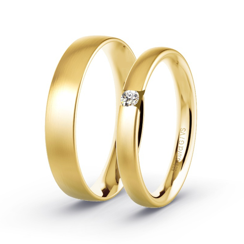 Trauringe Gelbgold - 0.07 ct. Diamanten - Modell N°1715 Trauringe Gelbgold - 0.07 ct. Diamanten - Modell N°1715