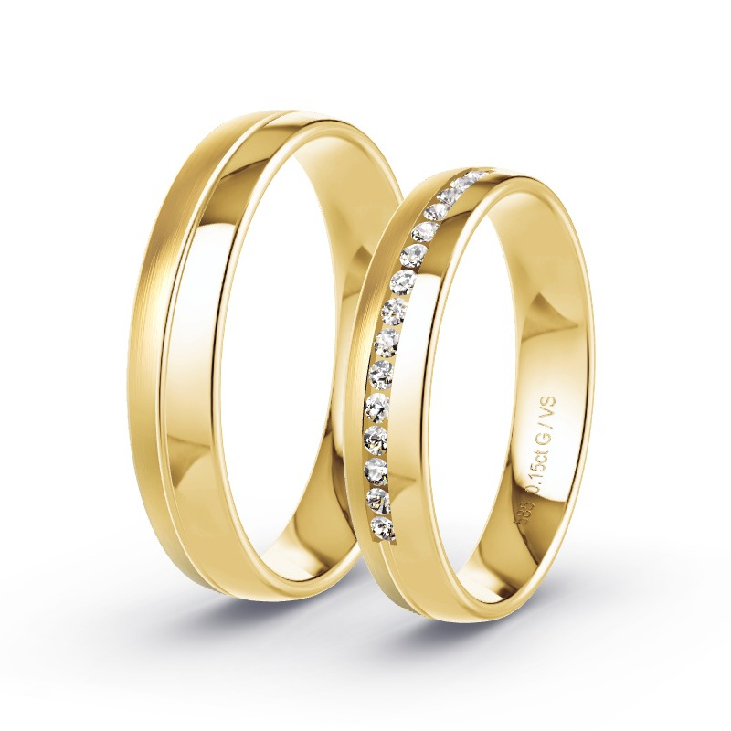 Trauringe Gelbgold - 0.15 ct. Diamanten - Modell N°1719 Trauringe Gelbgold - 0.15 ct. Diamanten - Modell N°1719