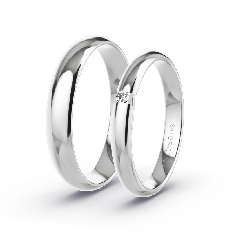 Wedding Rings 9ct White Gold - 0.03ct Diamonds - Model N°1720