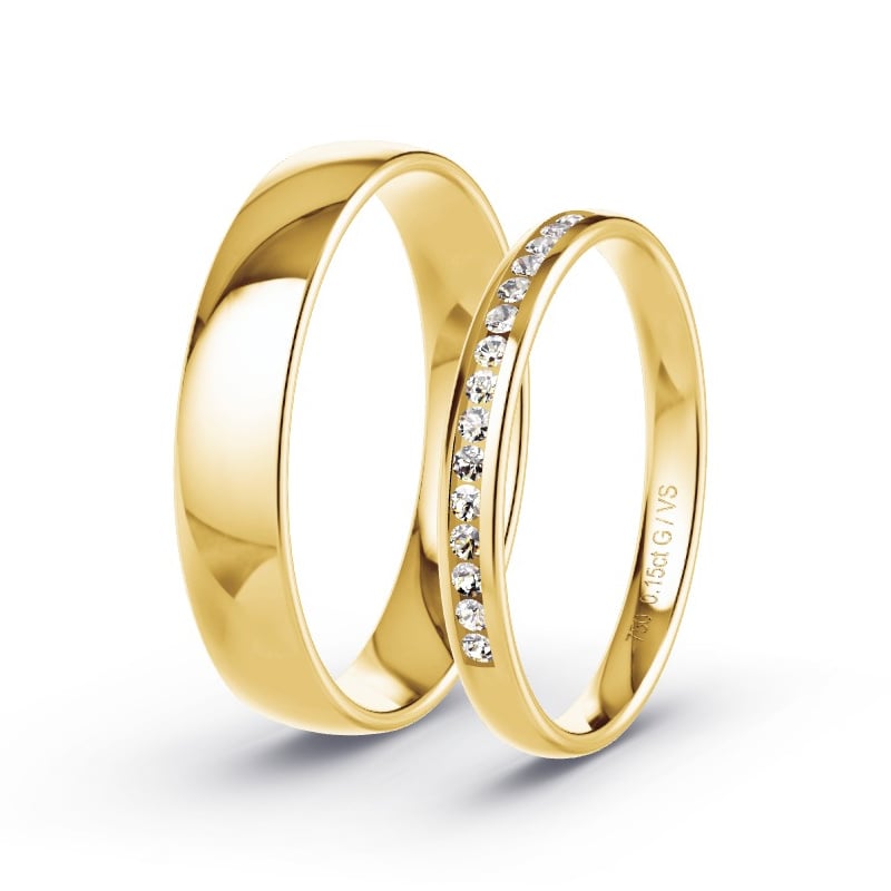 Trauringe Gelbgold - 0.15 ct. Diamanten - Modell N°1723 Trauringe Gelbgold - 0.15 ct. Diamanten - Modell N°1723
