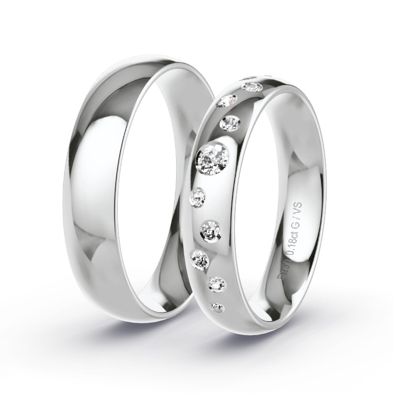 Trauringe Platin - 0.18 ct. Diamanten - Modell N°1733 Trauringe Platin - 0.18 ct. Diamanten - Modell N°1733