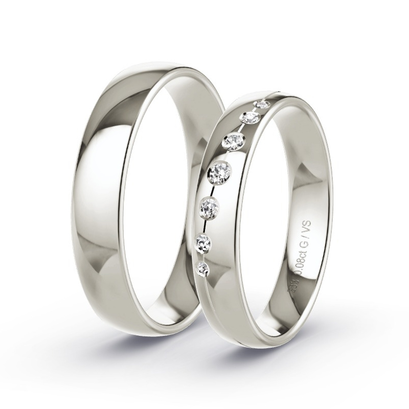 Trauringe Graugold - 0.08 ct. Diamanten - Modell N°1734 Trauringe Graugold - 0.08 ct. Diamanten - Modell N°1734