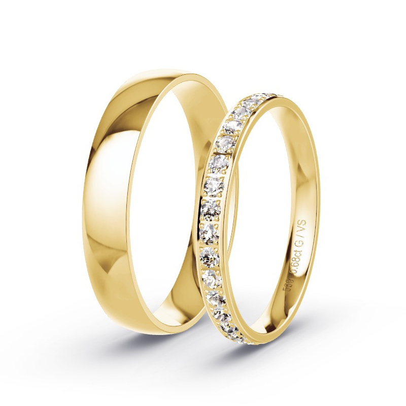 Wedding Rings 14ct Yellow Gold - 0.68ct Diamonds - Model N°1739