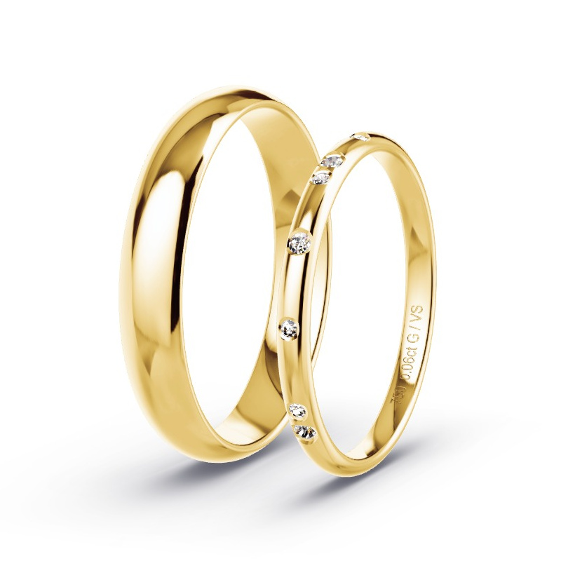 Trauringe Gelbgold - 0.06 ct. Diamanten - Modell N°1740 Trauringe Gelbgold - 0.06 ct. Diamanten - Modell N°1740
